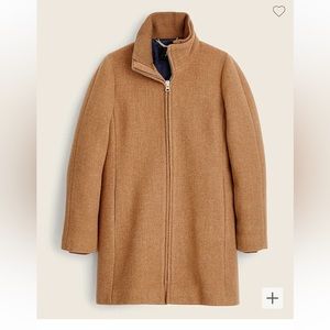 J. Crew Lodge Coat in Italian Stadium-Cloth Wool - Heather Acorn - Size 10